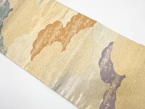 アンティーク　雲取りに若松模様織り出し袋帯（材料）